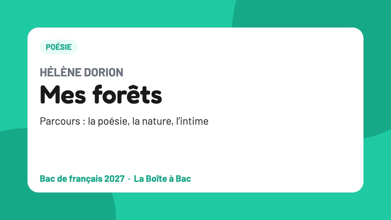 Mes forêts d’Hélène Dorion : résumé, analyse et parcours « la poésie, la nature, l’intime » (bac de français 2027)